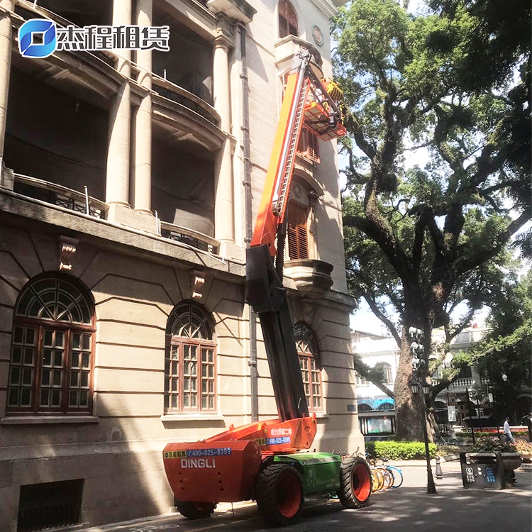 24米电动直臂升降车出租应用于广州沙面古建筑维护