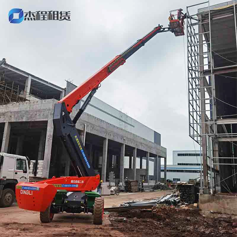 28米电动直臂车出租应用于厂房钢结构工程